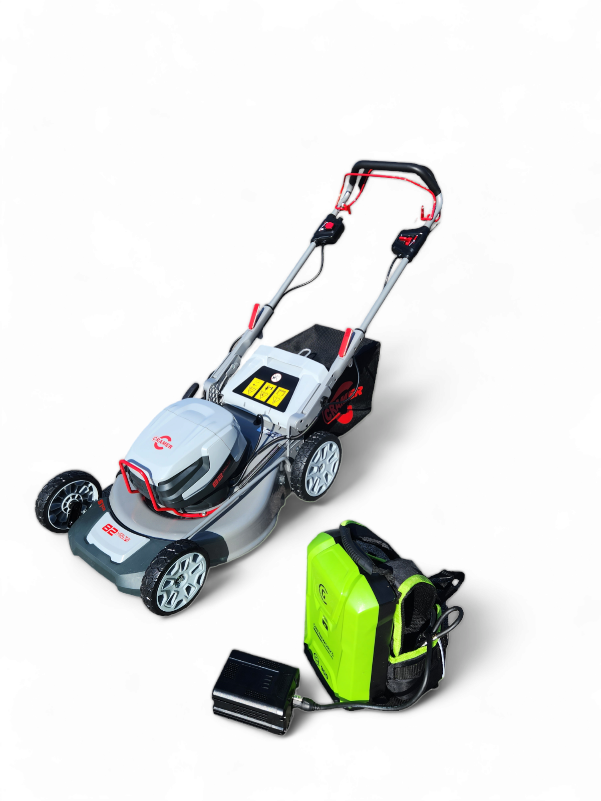 Cramer 82LM51SX Akku-Rasenmäher 51 cm + Greenworks Akku-Rucksack 82 V 12,5 Ah