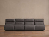 Rowland Tailored Leather Four-Piece Armless Motion Modular Sofa