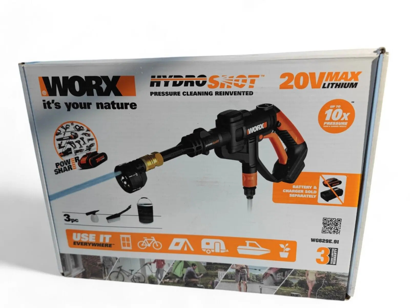 WORX WG629E.91 Akku Hochdruckreiniger Hydroshot 20V Mobiler Hochdruckreiniger