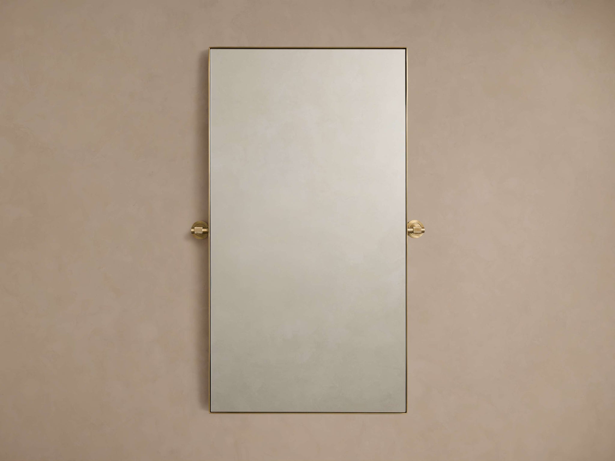 Monroe Rectangular Bath Wall Mirror in Brass