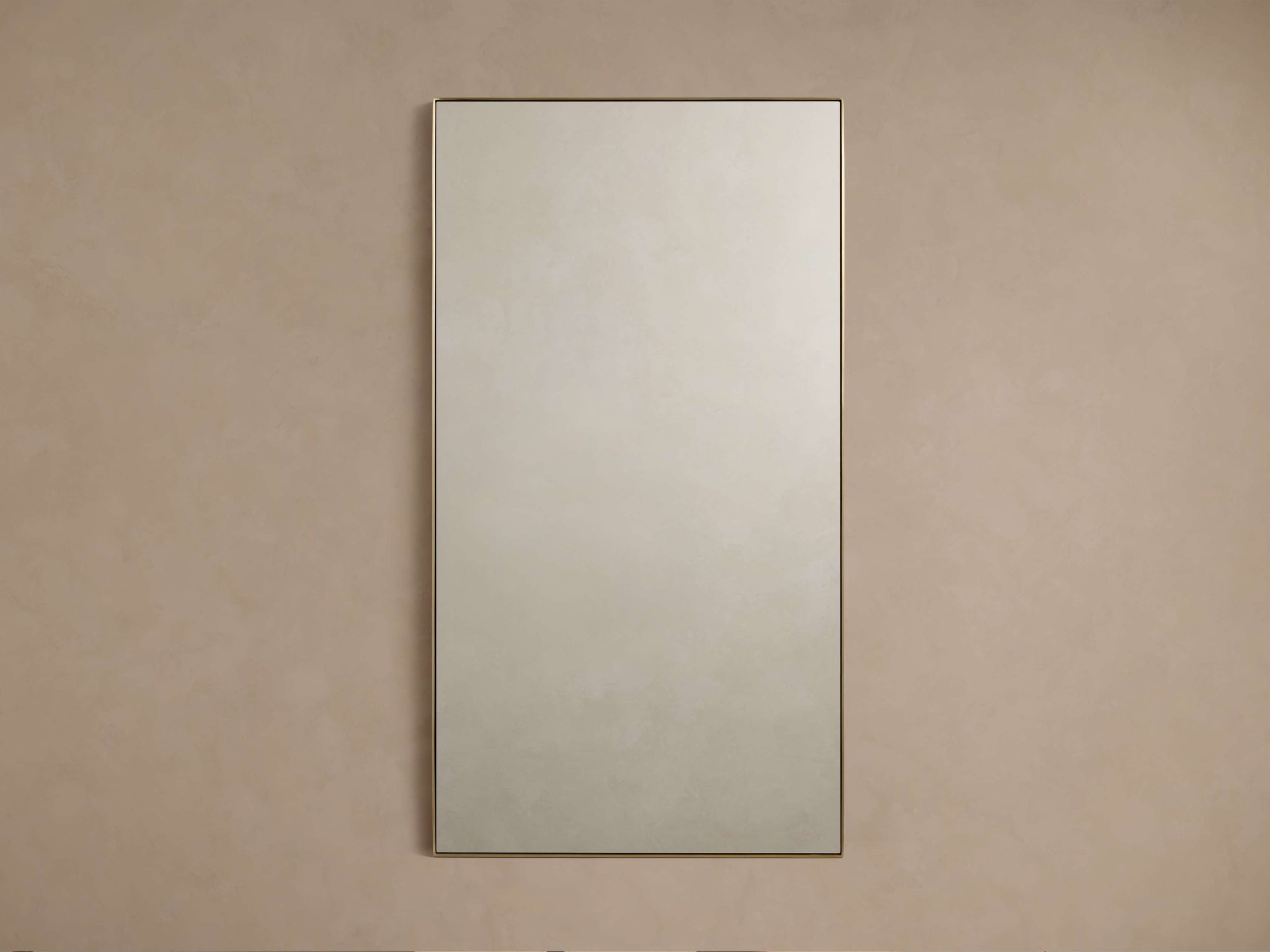 Lira Rectangular Bath Wall Mirror in Brass