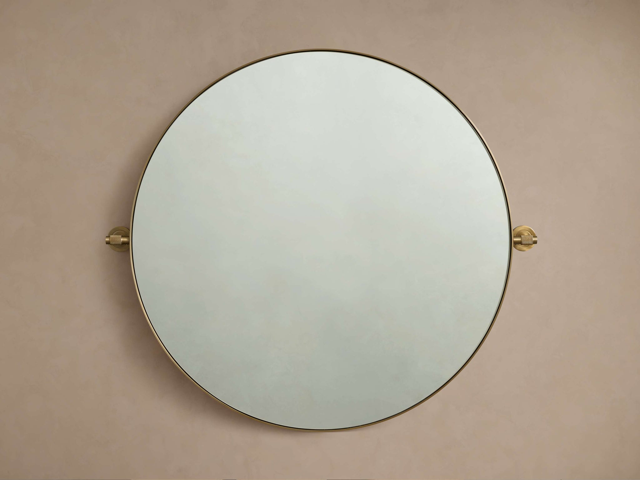 Monroe Round Bath Wall Mirror in Brass