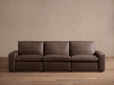 Kipton Wide-Arm Leather Three-Piece Motion Modular Sofa